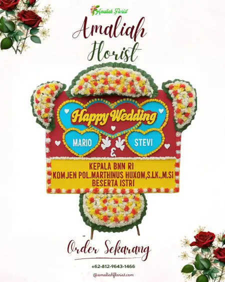 Papan Bunga Pernikahan Karacak